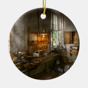 Machinist - Lathes Ceramic Tree Decoration