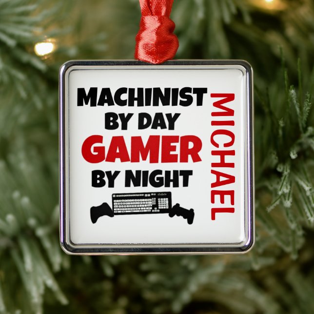 Machinist Loves Playing Video Games Metal Tree Decoration (Tree)