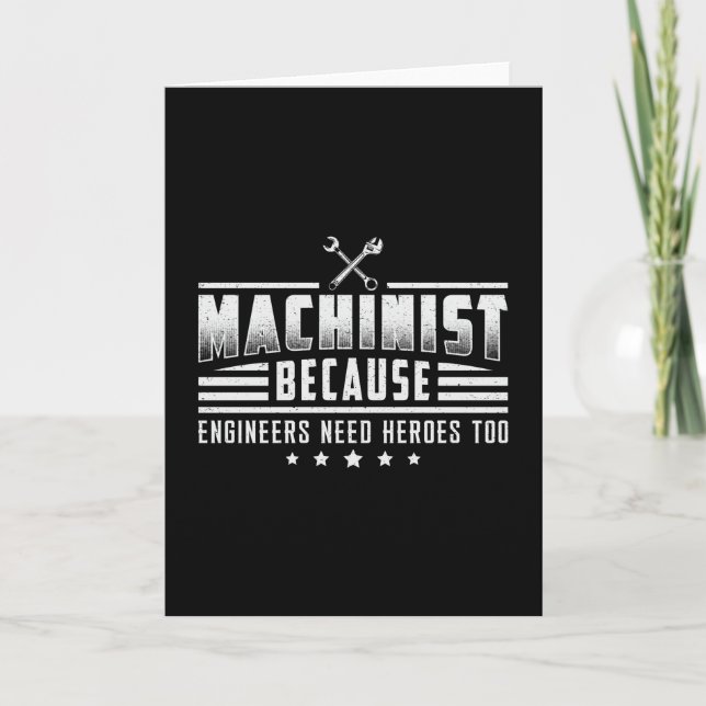 Machinist Machine CNC Machinist Mechanic Gift Idea Card (Front)