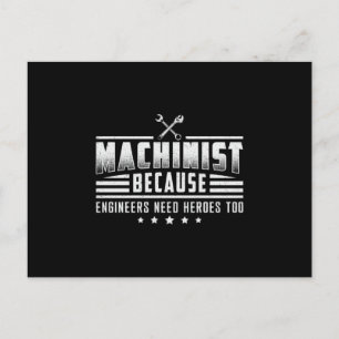 Machinist Machine CNC Machinist Mechanic Gift Idea Postcard