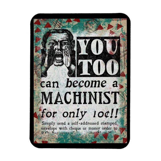 Machinist Magnet - Funny Vintage Retro (Vertical)