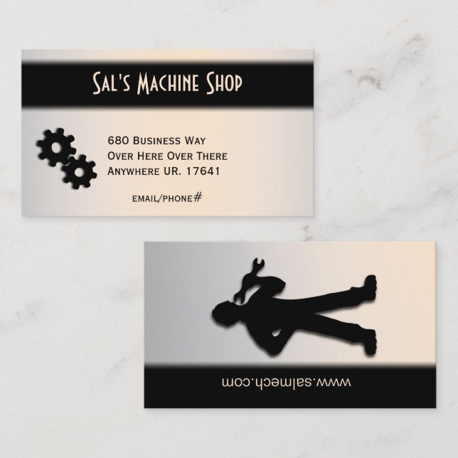 Machinist / Mechanics Double Sided Masculine Business Card (Front/Back)