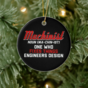 Machinist Noun Machinist Meaning engineer Gifts Ceramic Tree Decoration