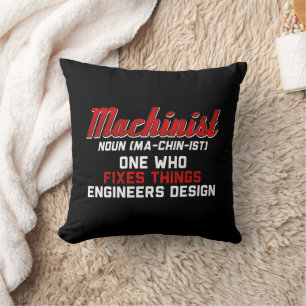 Machinist Noun Machinist Meaning engineer Gifts Cushion