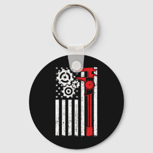 Machinist Patriotic Machine Tools Operator Indepen Key Ring