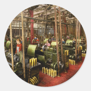 Machinist - War - Belts and Bombs 1916 Classic Round Sticker