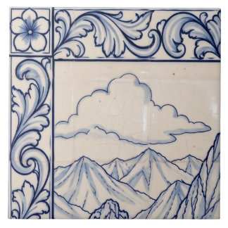 Machu Picchu Azulejo Mural 1 of 6 Top Left Tile