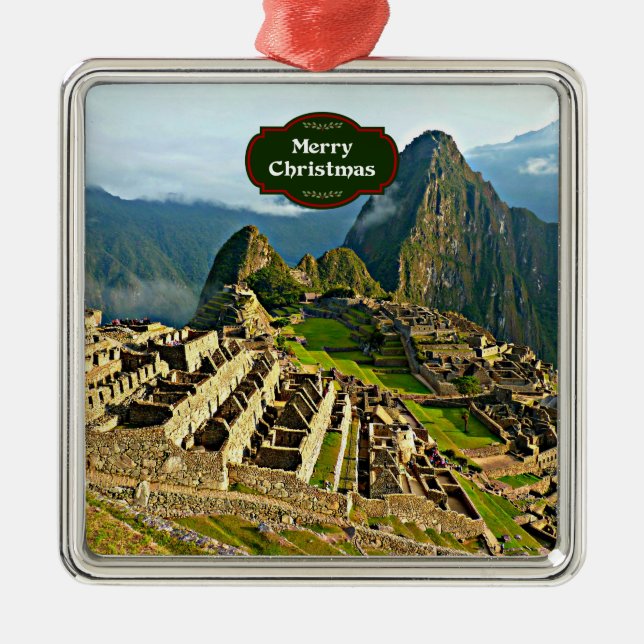 Machu Picchu Christmas Metal Tree Decoration (Front)
