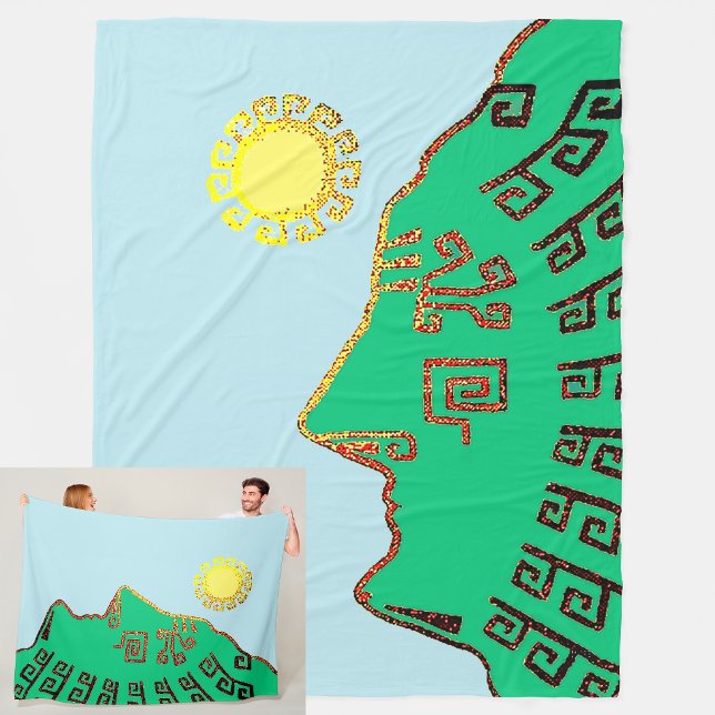 Machu Picchu Cusco Peru Drawing Fleece Blanket (Creator Uploaded)