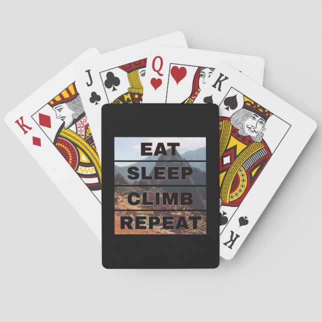 Machu Picchu Peru - Eat Sleep Climb Repeat Playing Cards (Back)