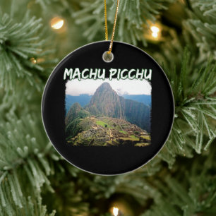 Machu Picchu Peru - Huayna Picchu Mountain Ceramic Tree Decoration