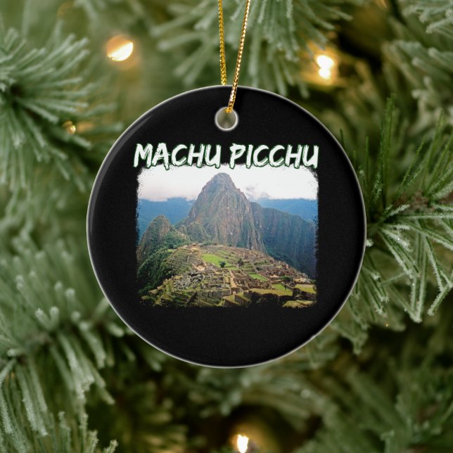 Machu Picchu Peru - Huayna Picchu Mountain Ceramic Tree Decoration (Tree)