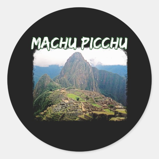 Machu Picchu Peru - Huayna Picchu Mountain Classic Round Sticker (Front)