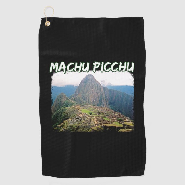 Machu Picchu Peru - Huayna Picchu Mountain Golf Towel (Front)