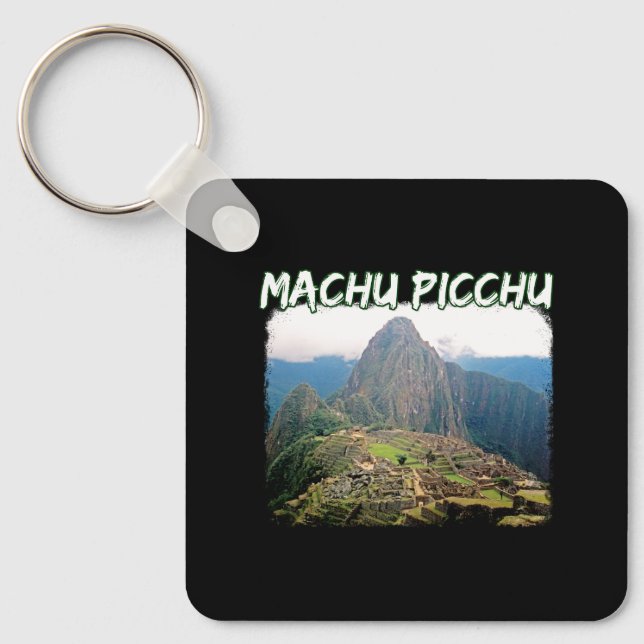 Machu Picchu Peru - Huayna Picchu Mountain Key Ring (Front)