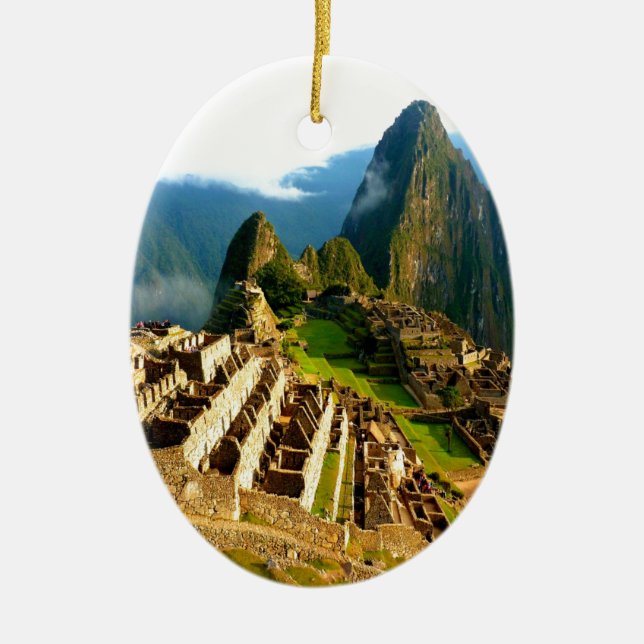 machu picchu peru inca ceramic tree decoration (Front)