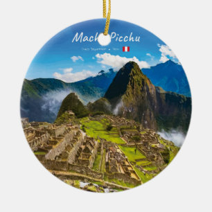 Machu Picchu, Peru - Inca Citadel Ruins Ceramic Tree Decoration