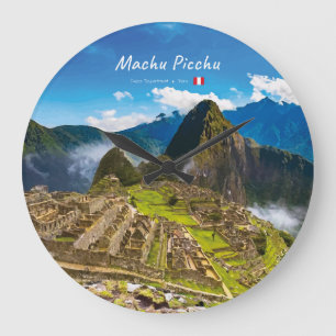 Machu Picchu, Peru - Inca Citadel Ruins Large Clock