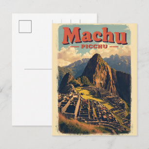 Machu Picchu Peru mountain views gifts Holiday Postcard