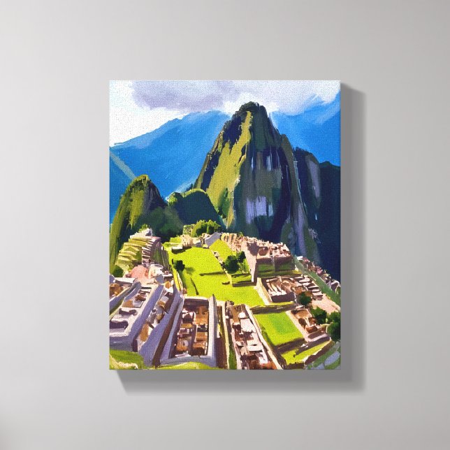 Machu Picchu Peru Painting Canvas Print (Front)