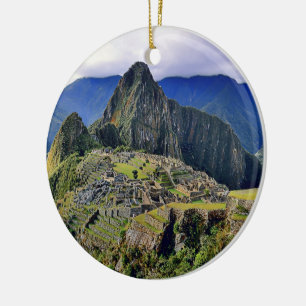 MACHU PICCHU - Peru - panorama Ceramic Tree Decoration