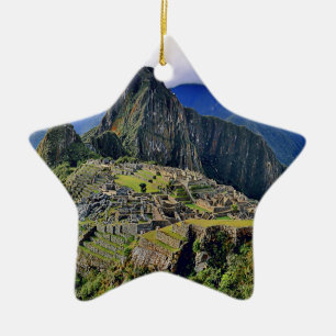 MACHU PICCHU - Peru - panorama Ceramic Tree Decoration