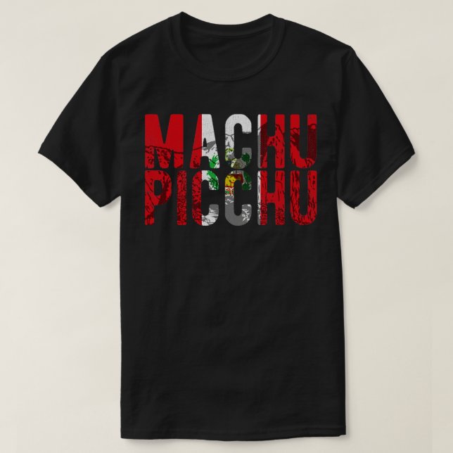 Machu Picchu Peru Peruvian Flag Inca Gift T-Shirt (Design Front)