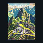 Machu Picchu Peru South America Travel Art Vintage Postcard<br><div class="desc">Machu Picchu vector artwork. Machu Picchu is an Incan citadel set high in the Andes Mountains in Peru,  above the Urubamba River valley.</div>