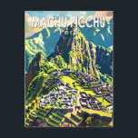 Machu Picchu Peru South America Travel Art Vintage Postcard<br><div class="desc">Machu Picchu vector artwork. Machu Picchu is an Incan citadel set high in the Andes Mountains in Peru,  above the Urubamba River valley.</div>