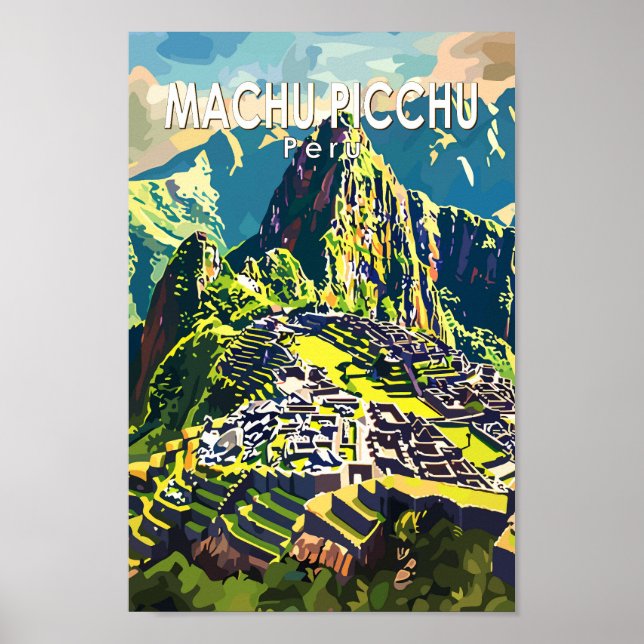 Machu Picchu Peru South America Travel Art Vintage Poster (Front)