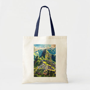 Machu Picchu Peru South America Travel Art Vintage Tote Bag