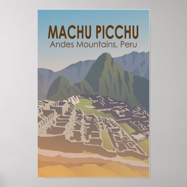 Machu Picchu Peru Travel Art Vintage Poster (Front)