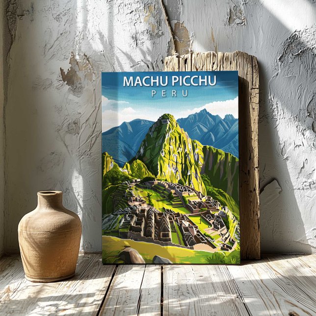 Machu Picchu Peru Travel Poster Canvas Wall Art (Machu Picchu Peru Travel Poster Canvas Wall Art by TinkPrints.)