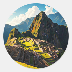 Machu Picchu Peru Travel Souvenir Classic Round Sticker