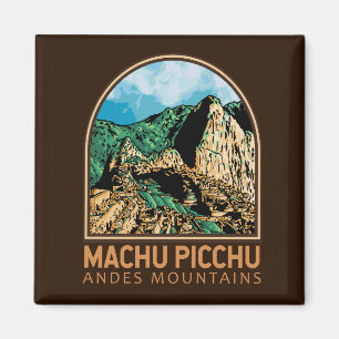 Machu Picchu Peru Vintage Emblem Magnet