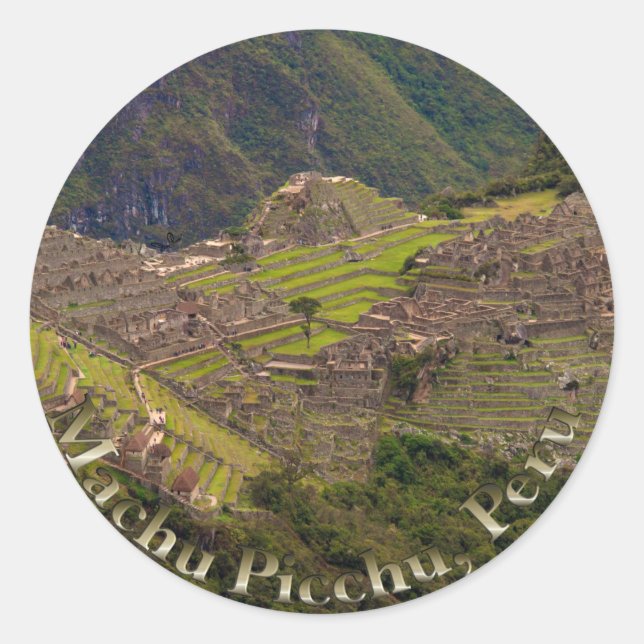 Machu Picchu Ruins, Peru Classic Round Sticker (Front)
