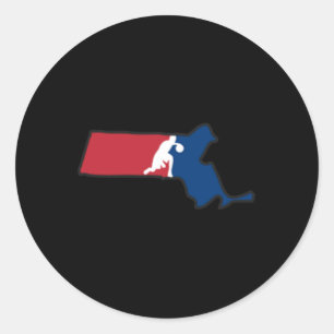 Machusetts Basketball (usa Colours) Classic Round Sticker