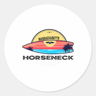 Machusetts Horseneck Surfboard Beach Surfing For M Classic Round Sticker