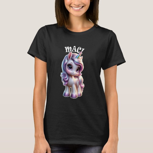 Maci Cute Unicorn Design for Girls Name Maci T-Shirt (Front)