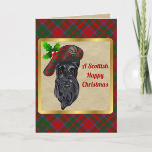 MacIntosh Badge & Tartan Personalised Christmas Card