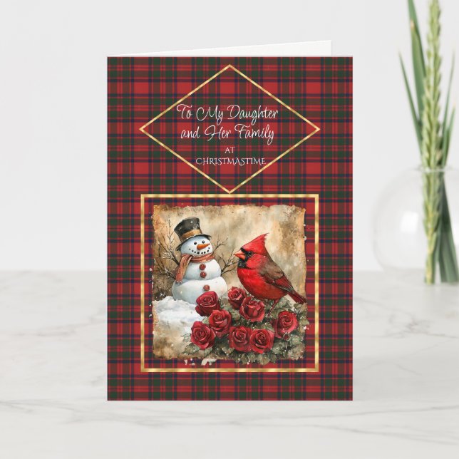 MacIntosh Modern Tartan Christmas Holiday Card (Front)