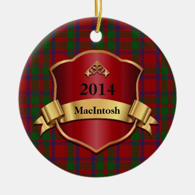 MacIntosh Tartan Plaid Custom ornament (Front)