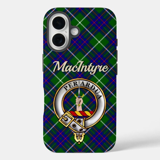 MacIntyre Clan Badge & Tartan iPhone / iPad case (Back)