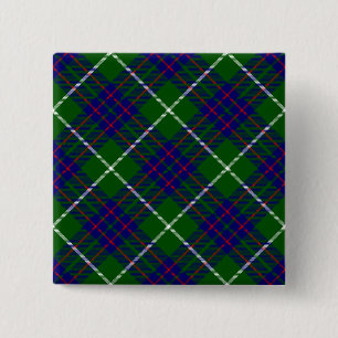 MacIntyre tartan green blue plaid 15 Cm Square Badge