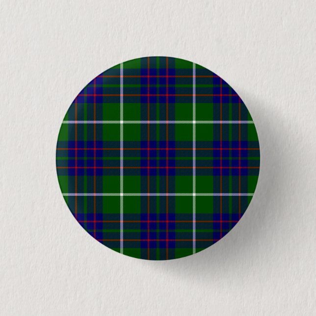 MacIntyre tartan green blue plaid 3 Cm Round Badge (Front)