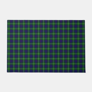 MacIntyre tartan green blue plaid Doormat