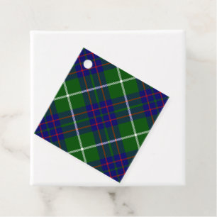 MacIntyre tartan green blue plaid Favour Tags