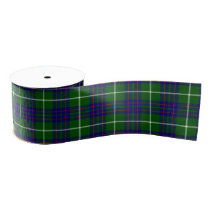 MacIntyre tartan green blue plaid Grosgrain Ribbon