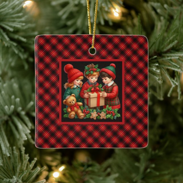 MacIvor Modern  Scottish Tartan Christmas  Ceramic Ornament (Tree)