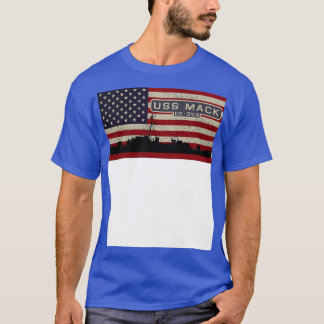 Mack DE358 Destroyer Escort Ship Diagram USA Ameri T-Shirt